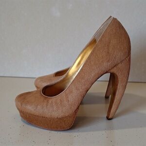 Ted Baker London couture Tan pony hair platform arc Heels nf2750s